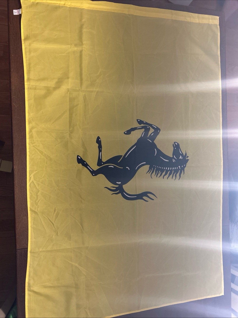Rare Official Yellow Ferrari Prancing Horse 58”x38” Flag